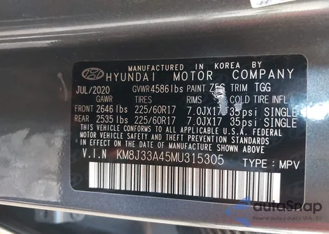 2021 Hyundai Tucson Value from USA, damaged, VIN KM8J33A45MU315305